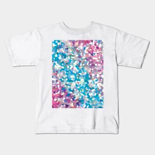 Blue and Purple Sparkly Winter Snow Abstract Art Kids T-Shirt